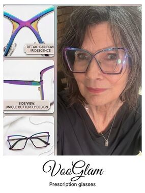 VooGlam Rainbow Butterfly Geometric Prescription Eyeglass Frames 55-13-140